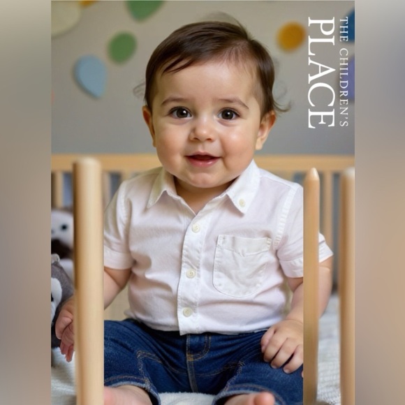 The Children's Place Classic White Button Down Shirt - Picture 1 of 7